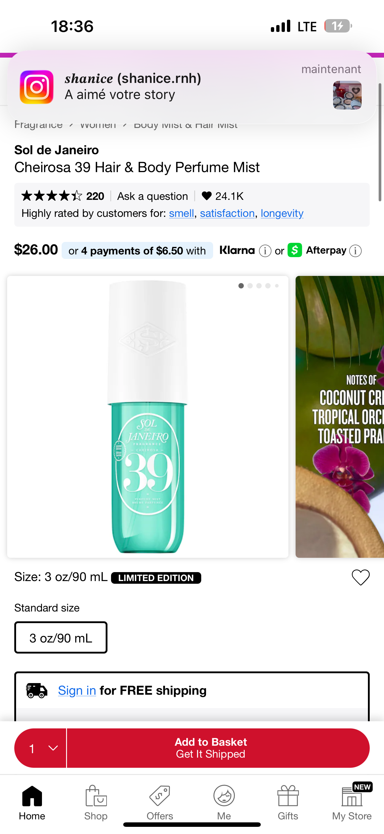 Sol de Janeiro – Cheirosa ’39 Hair & Body Perfume Mist