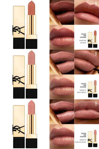 Rouge Pur Couture Caring Satin Lipstick with Ceramides – Rouge à lèvres satin longue tenue