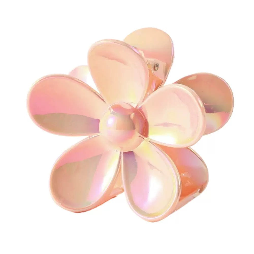 Cute Chrome Flower Hair Claw - Pinces Pour Cheveux