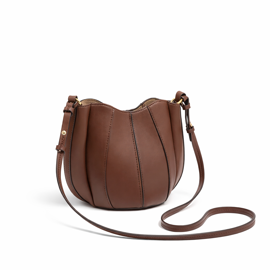 TOPSTITCHED BUCKET BAG