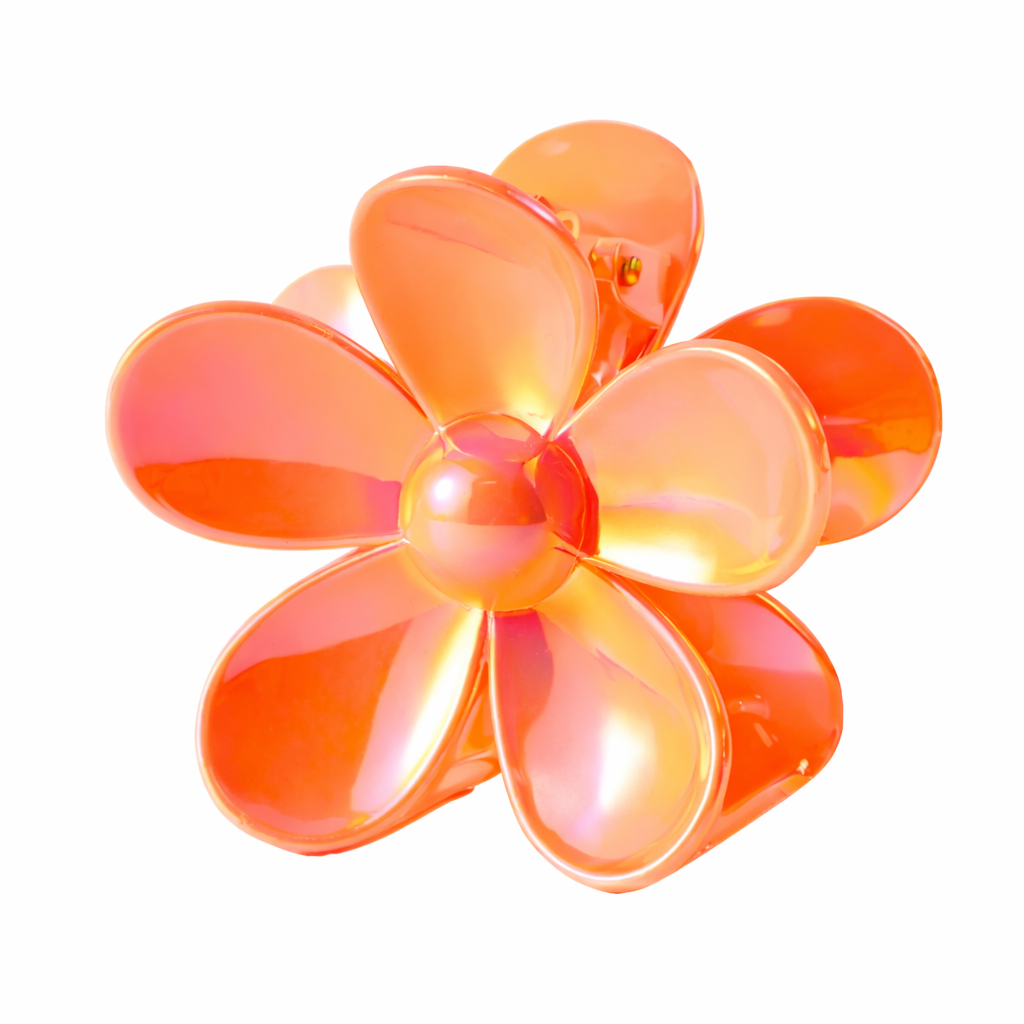 Cute Chrome Flower Hair Claw - Pinces Pour Cheveux