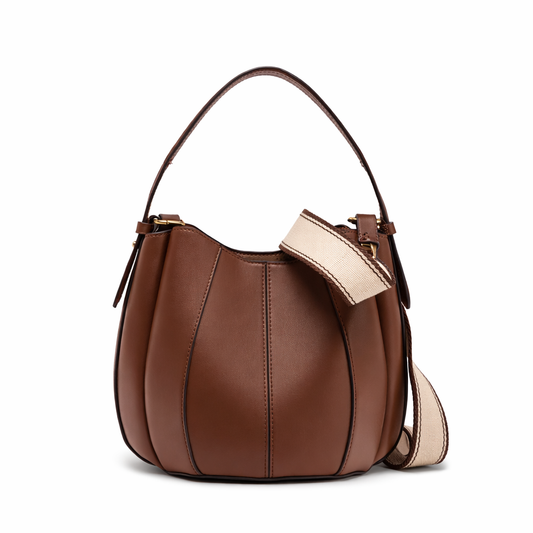 TOPSTITCHED BUCKET BAG
