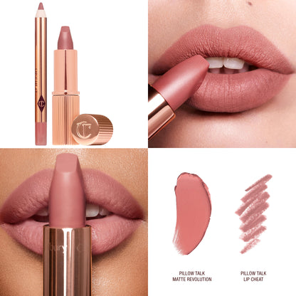 Mini Pillow Talk Lipstick & Liner Set – Coffret rouge à lèvres & crayon lèvres