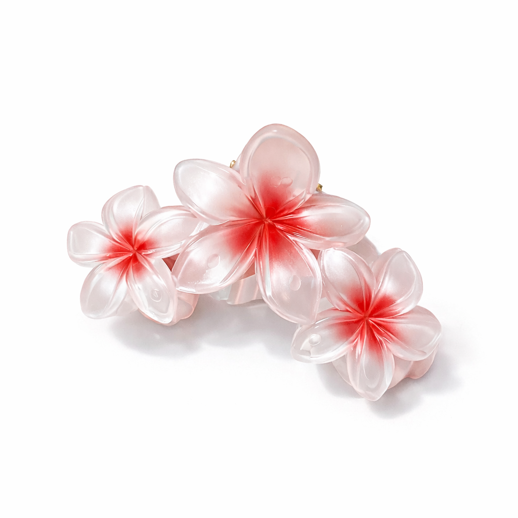 Cute Chrome Flower Hair Claw - Pinces Pour Cheveux