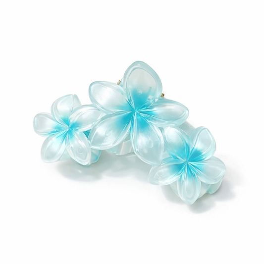 Cute Chrome Flower Hair Claw - Pinces Pour Cheveux