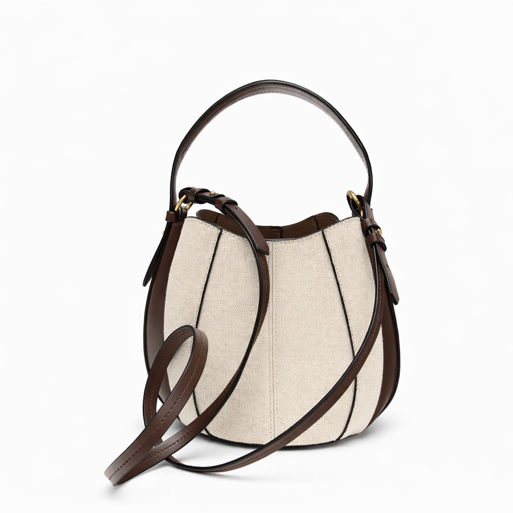 TOPSTITCHED BUCKET BAG
