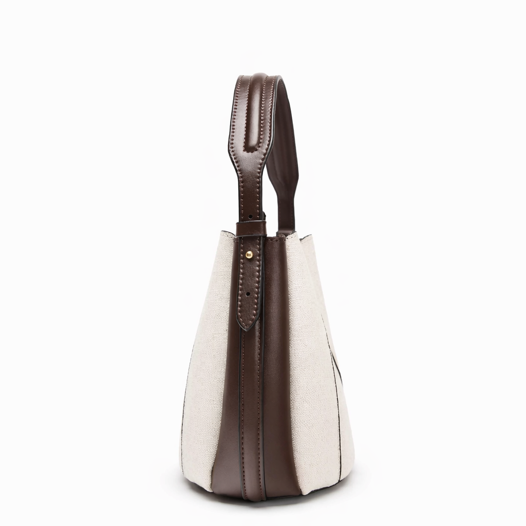 TOPSTITCHED BUCKET BAG