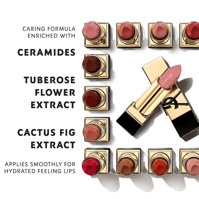 Rouge Pur Couture Caring Satin Lipstick with Ceramides – Rouge à lèvres satin longue tenue