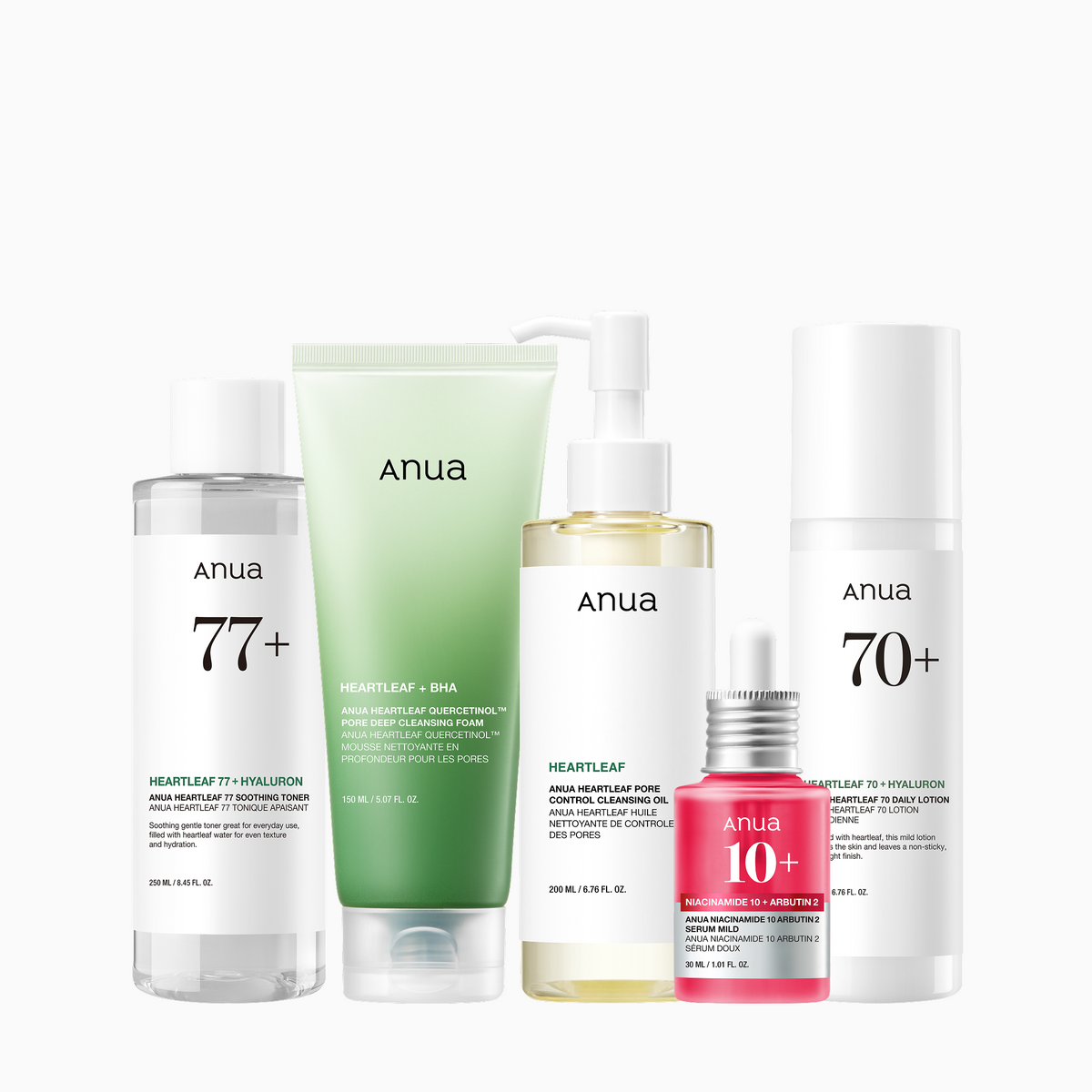 ANUA – 5-Step Korean Skincare Set – Routine complète