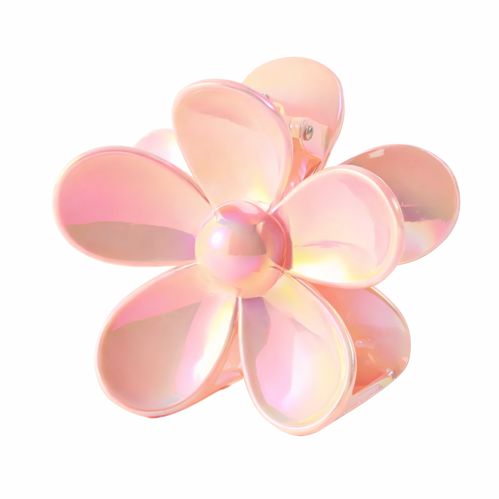 Cute Chrome Flower Hair Claw - Pinces Pour Cheveux