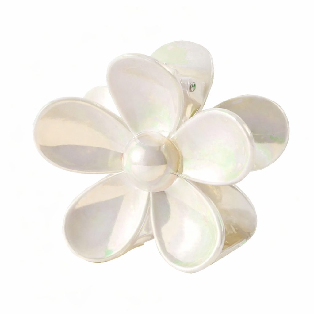 Cute Chrome Flower Hair Claw - Pinces Pour Cheveux